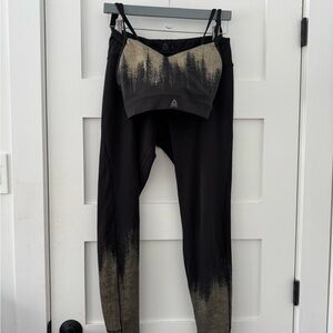 Reebok- Black and Gold Yoga - Sports Set